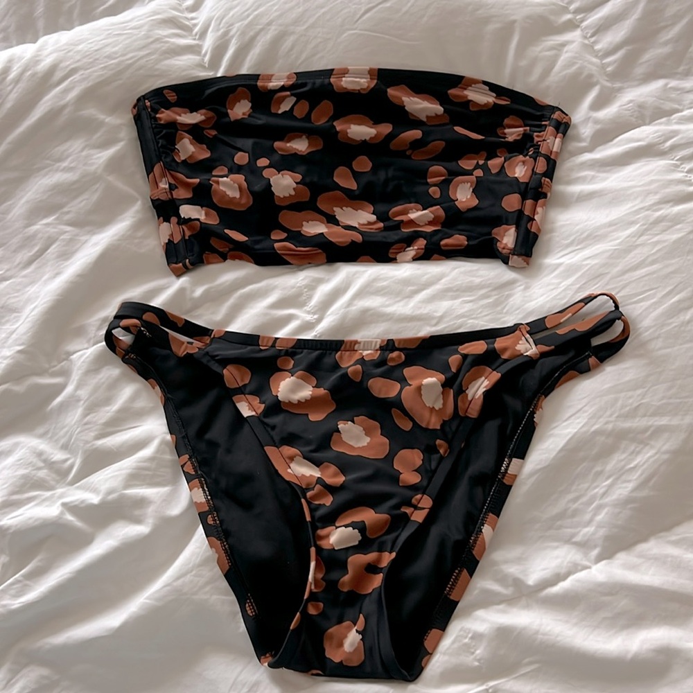 ONLY WORN ONCE // shade & shore cheetah print bikini